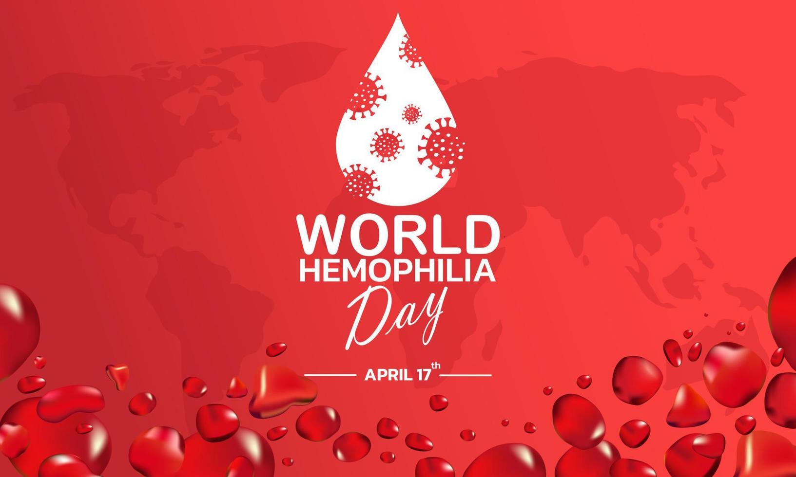 El día mundial de la hemofilia se celebra todos los años el 17 de abril. vector