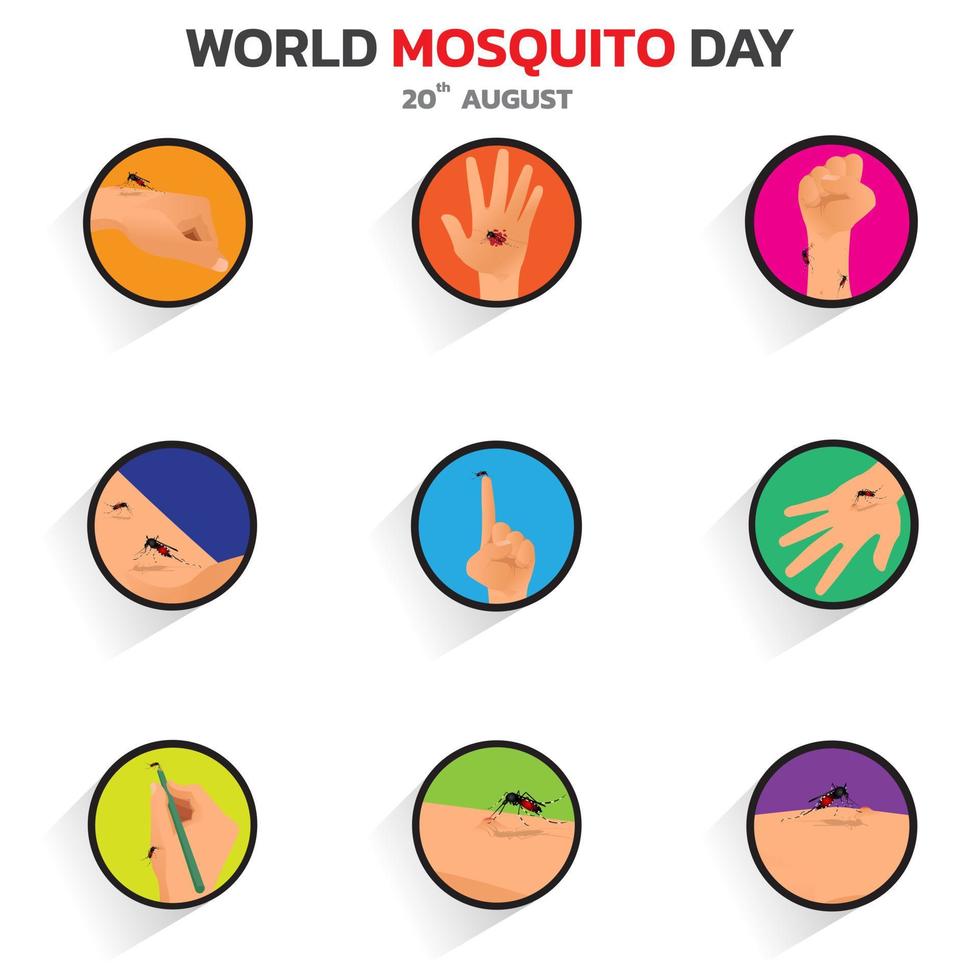 Mosquito Vector with world map Background, World Mosquito day, Malaria Day, dengue fever.