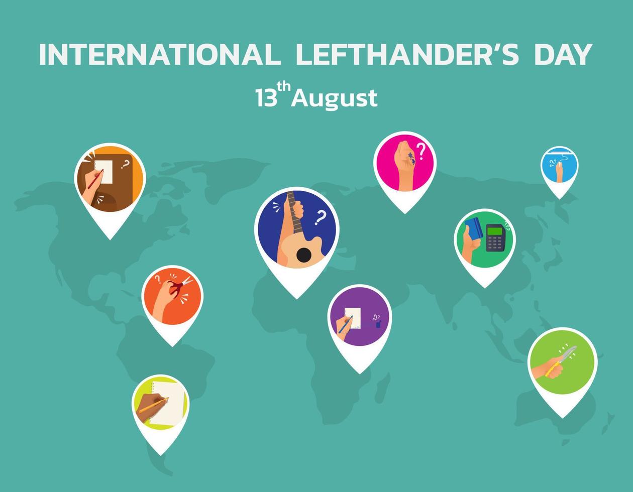 Happy Lefthanders Day 7203248 Vector Art at Vecteezy