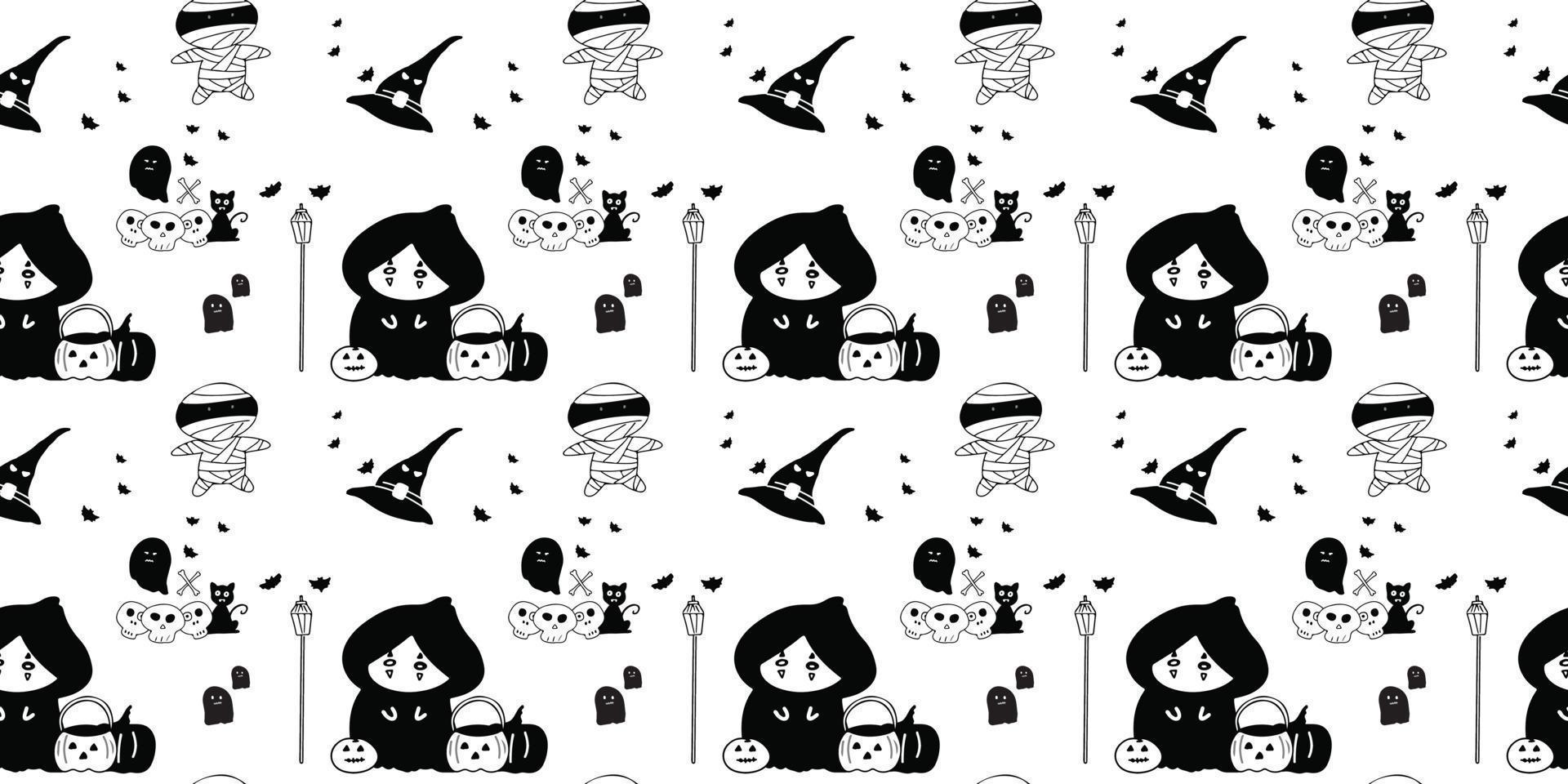 Halloween seamless pattern design vector