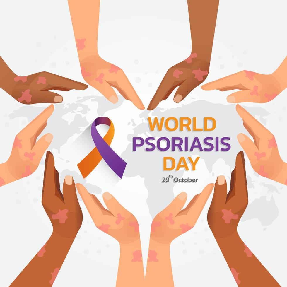 concepto del día mundial de la psoriasis. vector