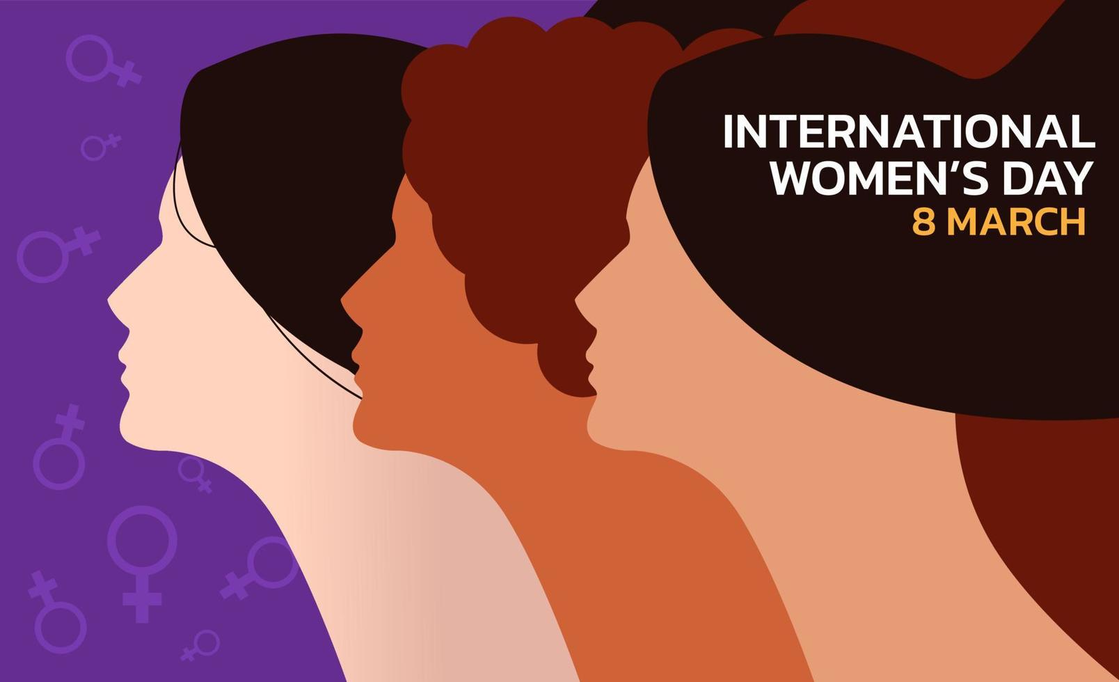 International Women's Day. Vector illustration of women.