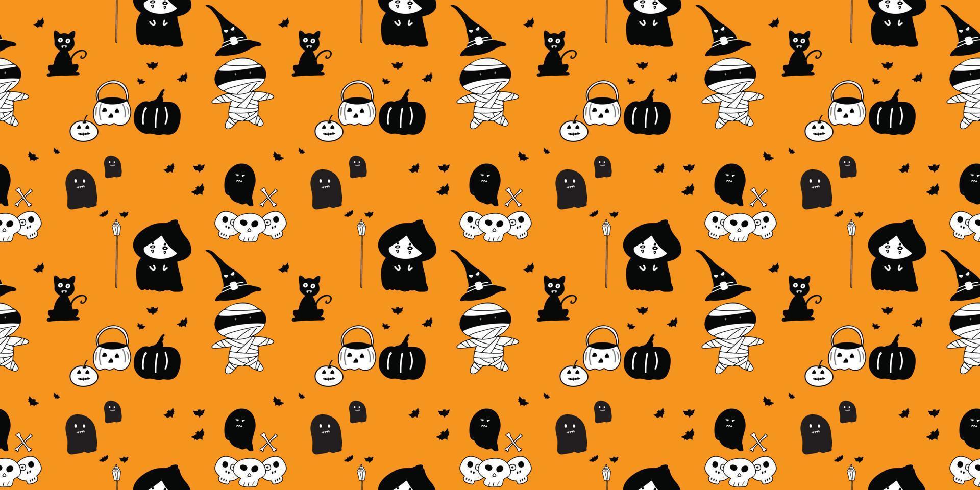 Halloween seamless pattern design vector