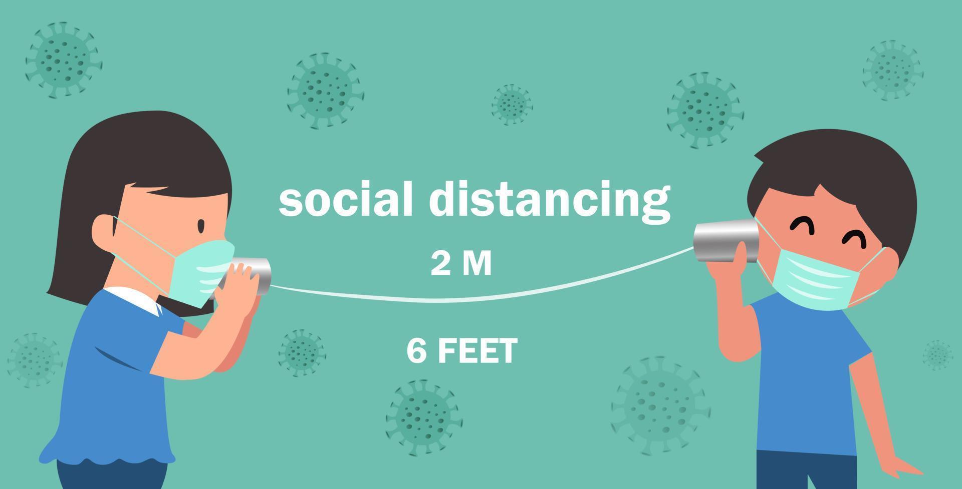 Social Distancing background. vector