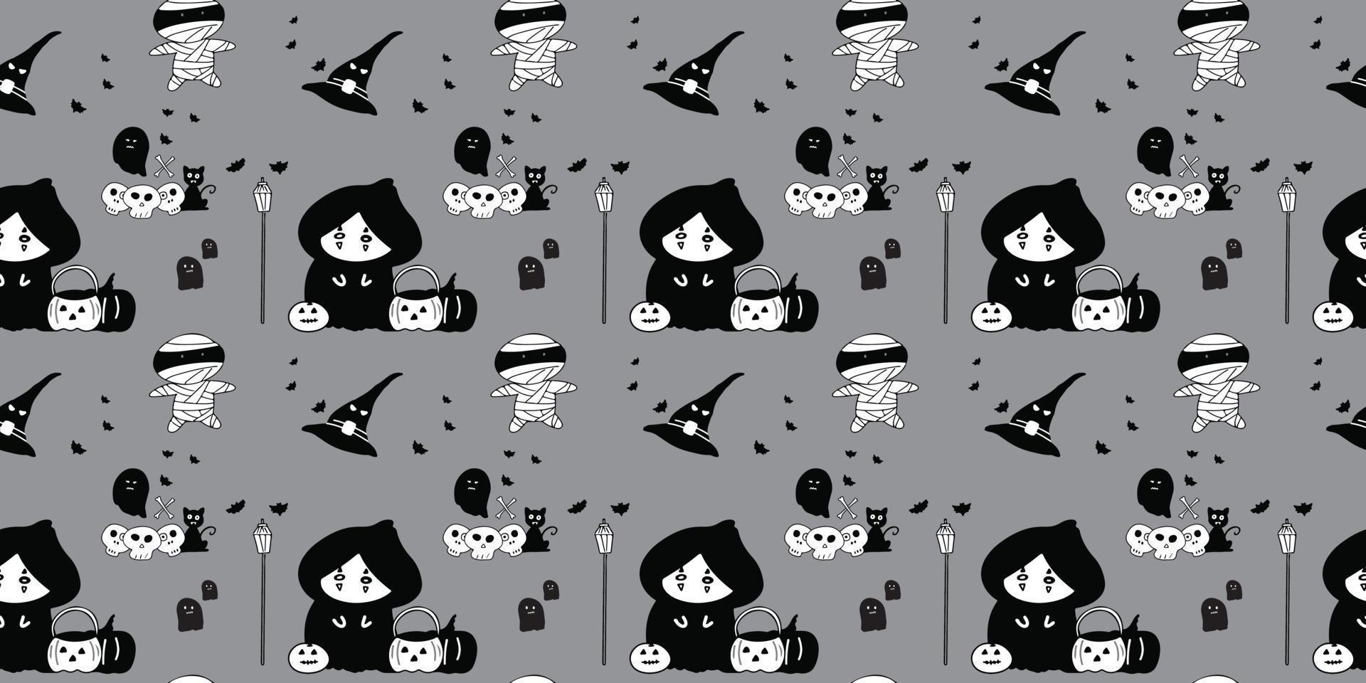 Halloween seamless pattern design vector
