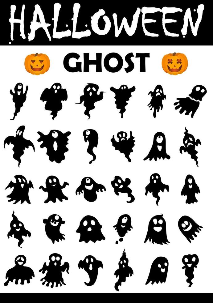 Halloween seamless pattern design with ghost vector