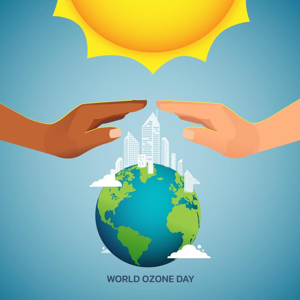 ilustración vectorial del día mundial del ozono para afiches, diseño de pancartas. vector