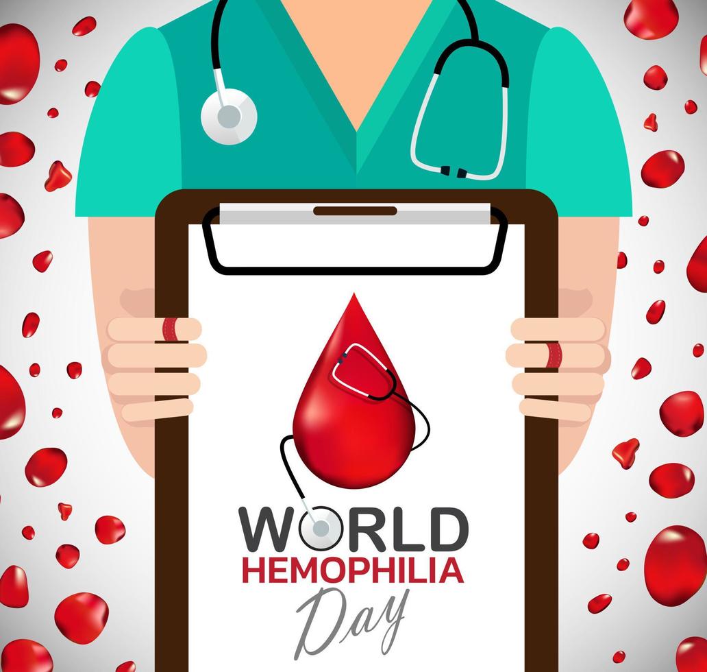 El día mundial de la hemofilia se celebra todos los años el 17 de abril. vector