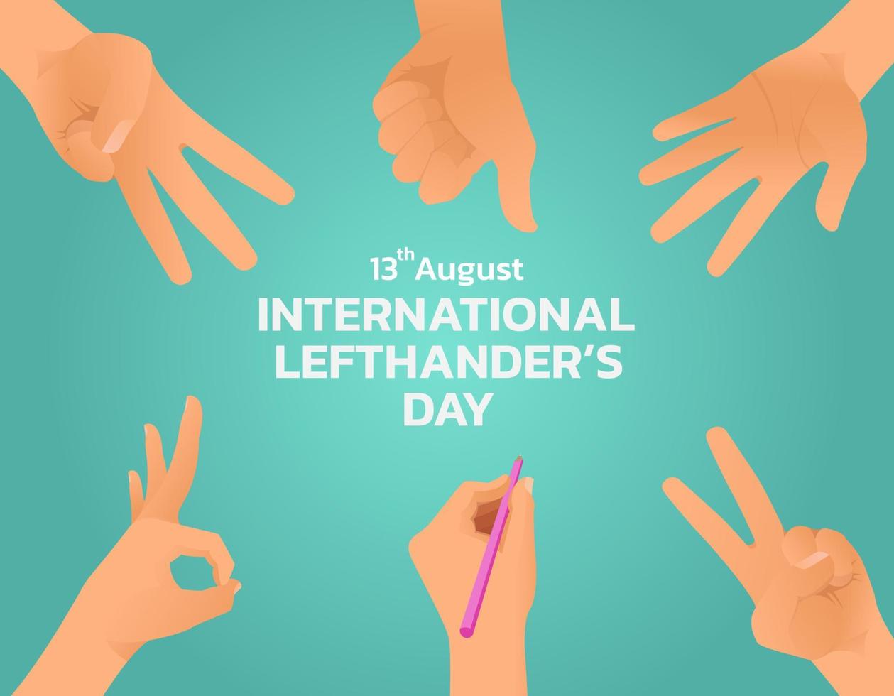 Happy Lefthanders Day 7203520 Vector Art at Vecteezy