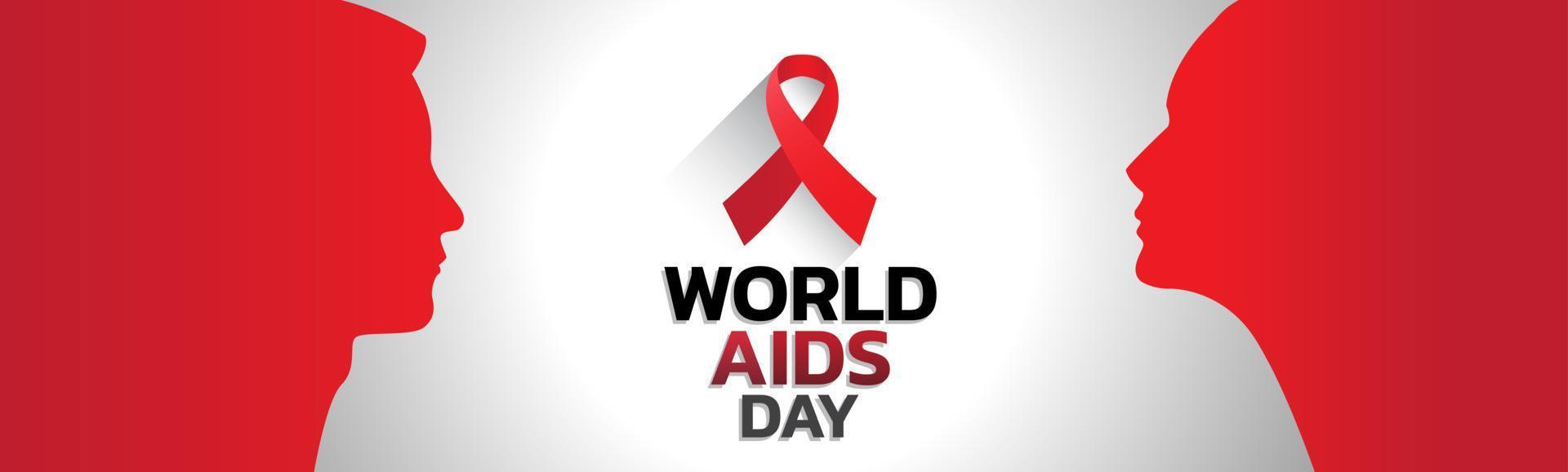 World AIDS Day Banner Background Illustration. vector