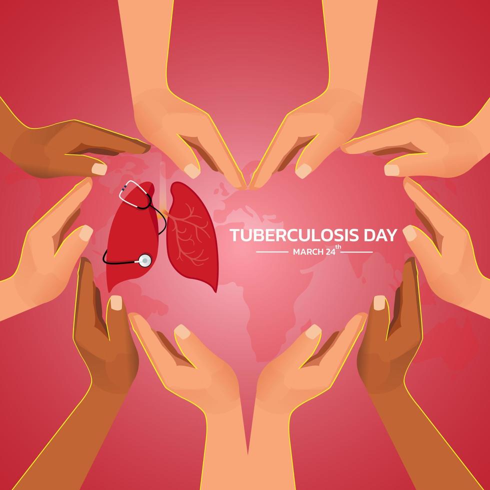 día mundial de la tuberculosis 24 de marzo. concepto del día de la solidaridad médica. ilustración vectorial vector