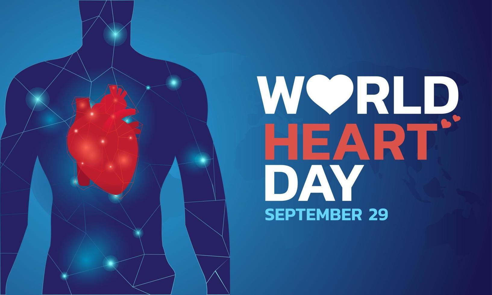 Vector Illustration, Poster Or Banner for World Heart Day
