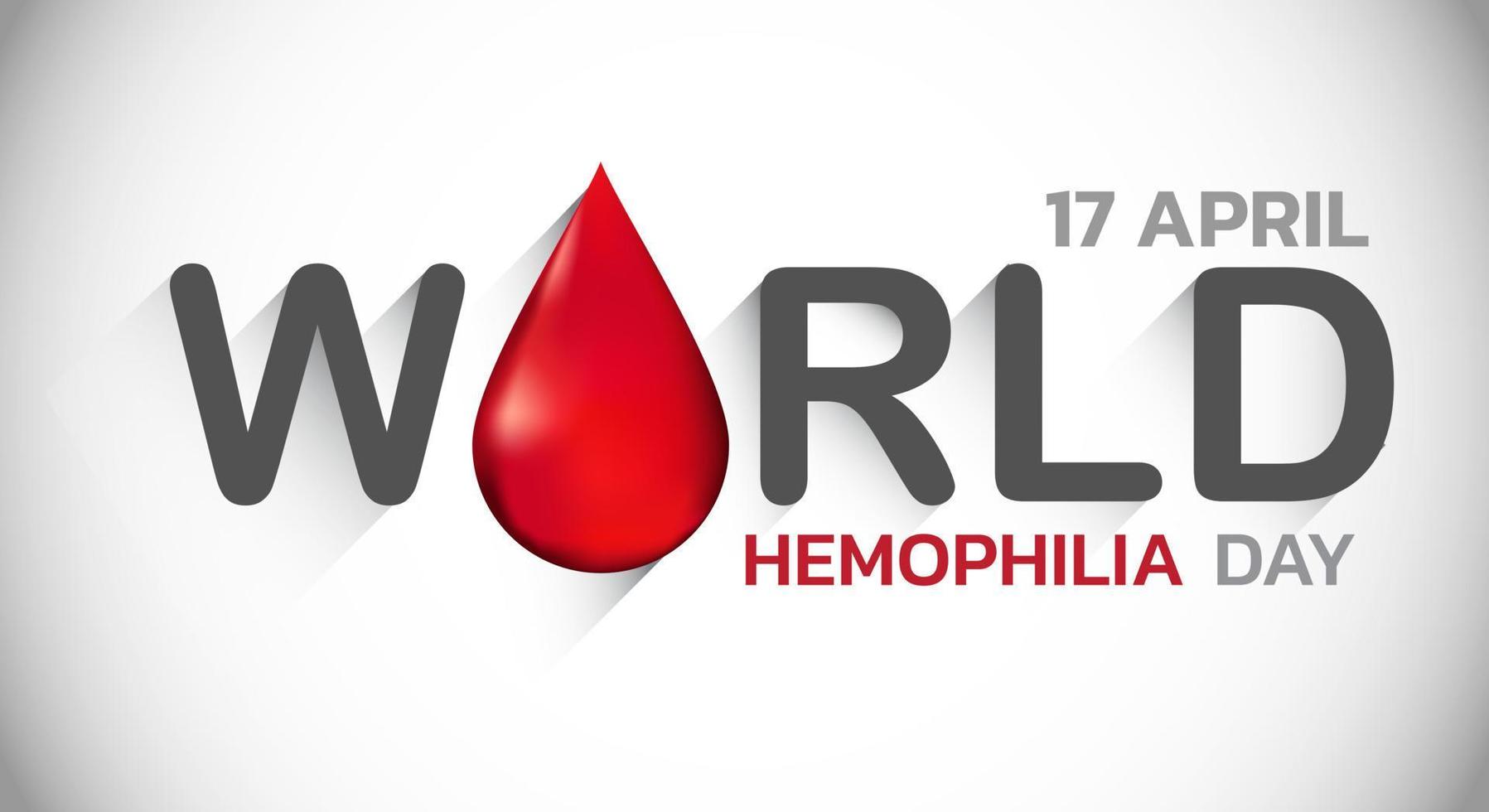 World Hemophilia day is observed every year on April 17, vector