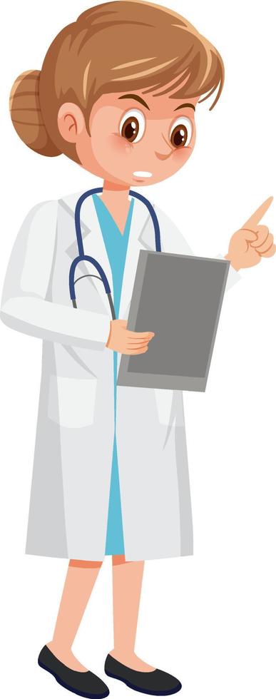Female doctor with file vector