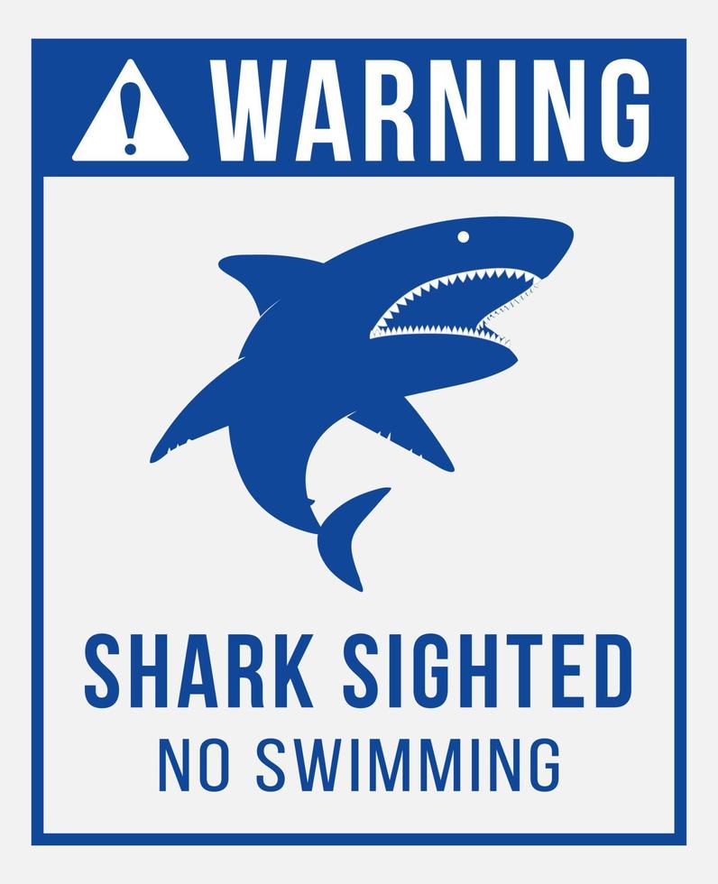 Warning signboard concept with shark sighted no swimming vector