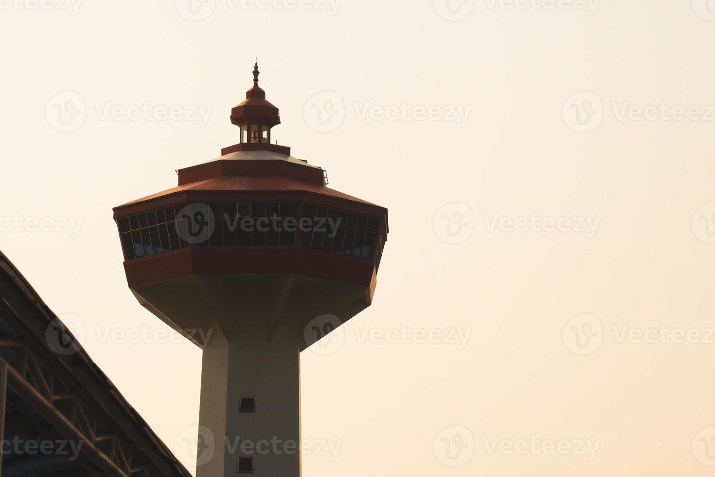 Blue lighthouse, sunset view. lighthouse sunset at afternoon view. Thailand photo