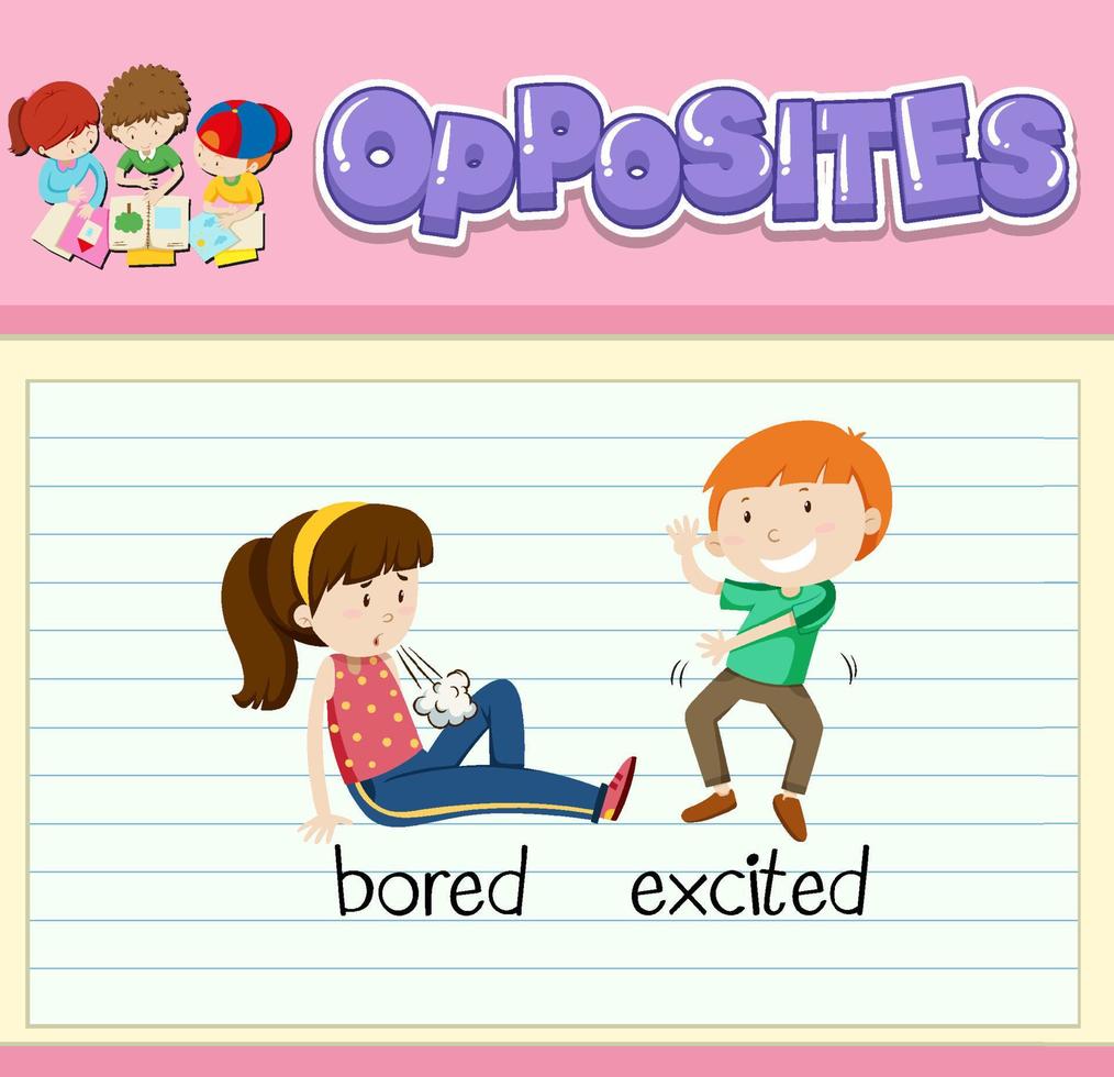 Opposite words with pictures for kids vector