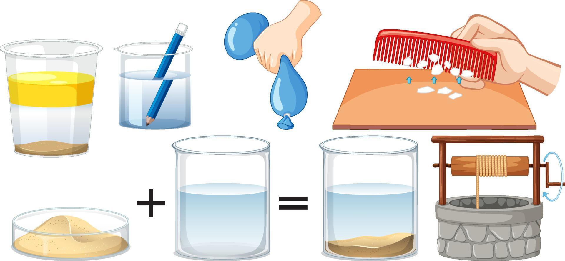 conjunto de equipos necesarios para el experimento científico vector