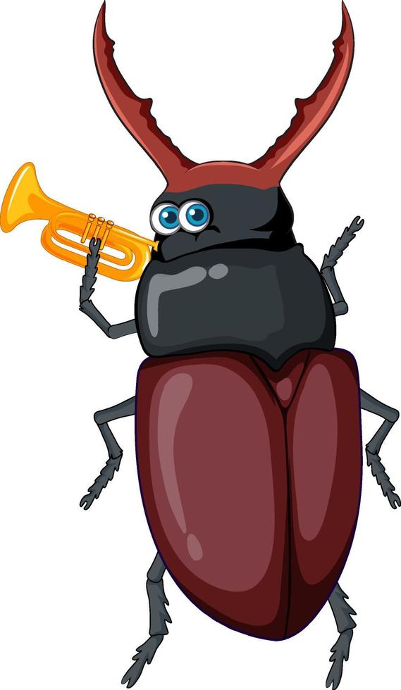 A beetle cartoon character isolated vector
