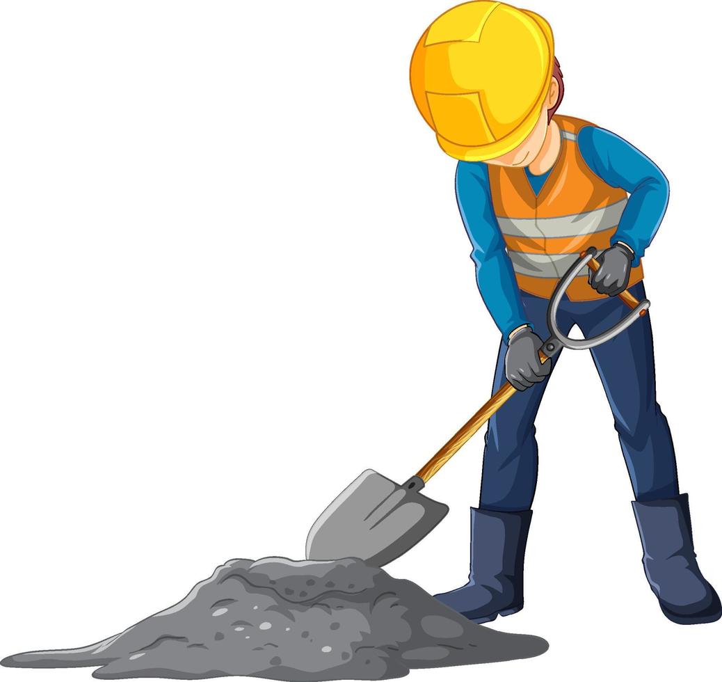 Construction worker cartoon character vector
