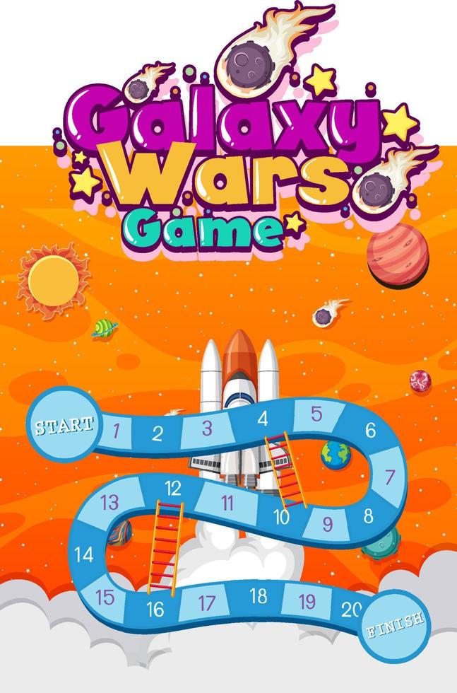 Game template with space theme background vector