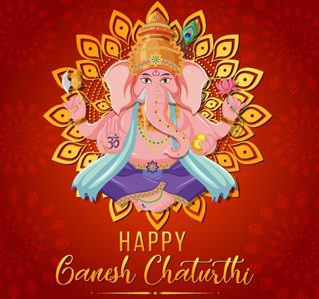 feliz ganesh chaturthi cartel vector