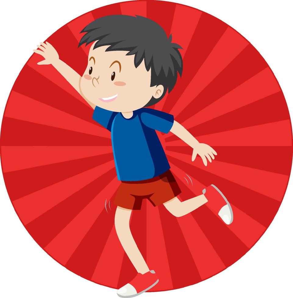 Active boy simple cartoon character vector