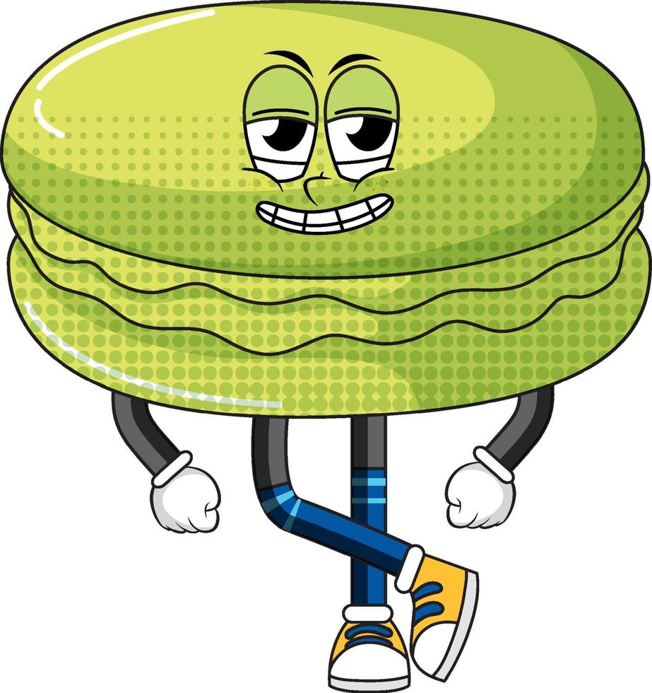 A macaron cartoon character on white background vector