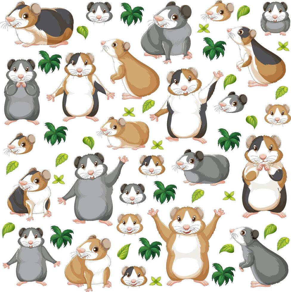Cute animals cartoon set on white background vector
