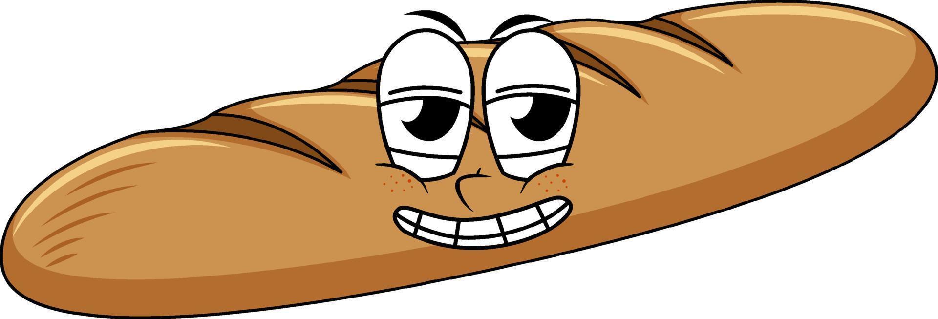 Baguette with happy face vector