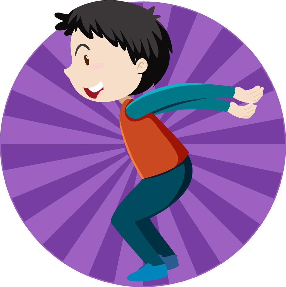 Active boy simple cartoon character vector