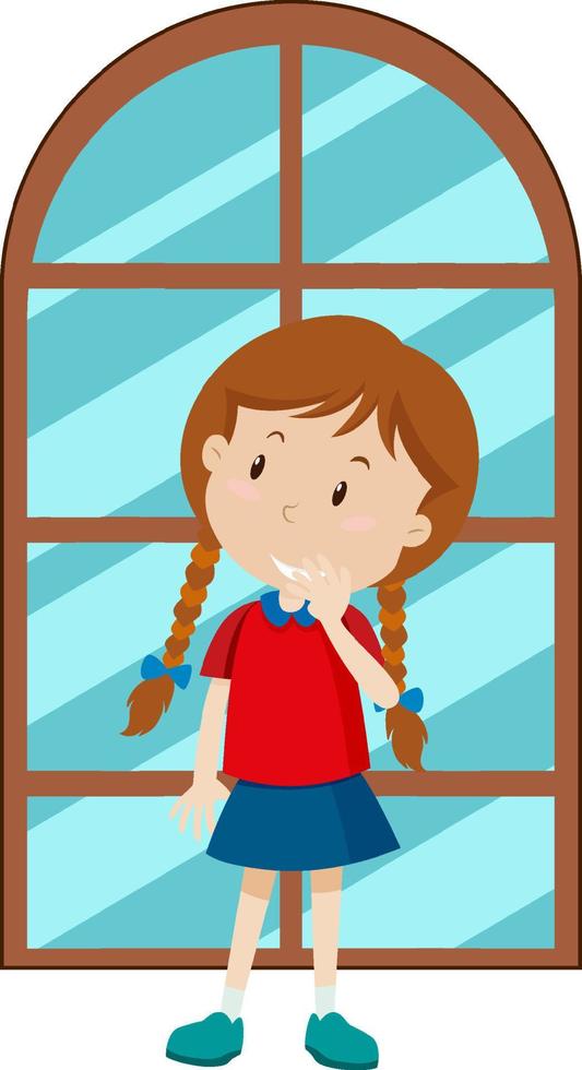 Simple cartoon character of a girl vector