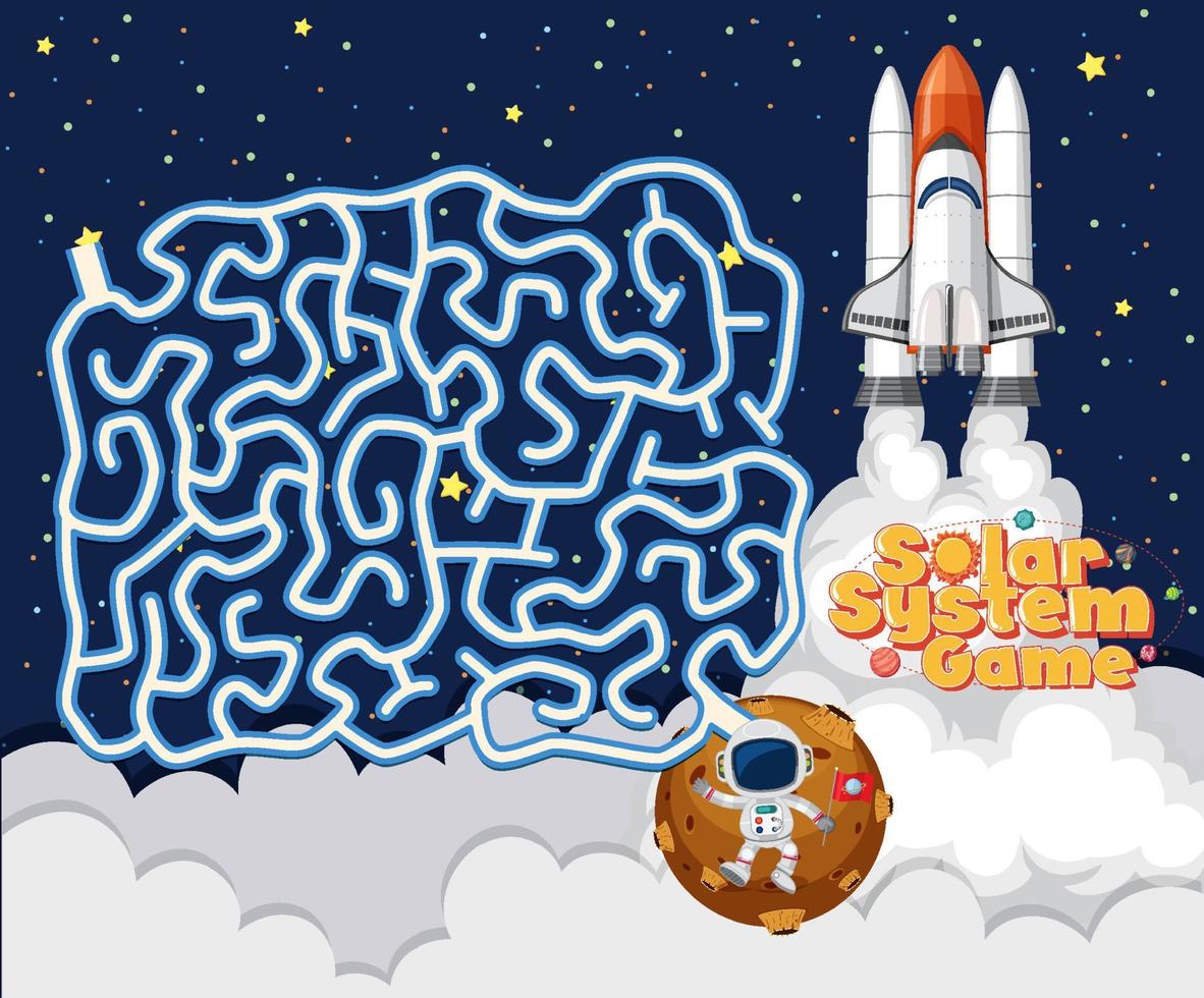 Game template with space theme background vector