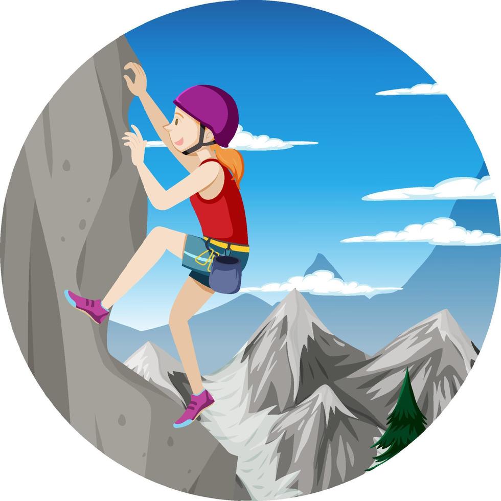 Rock climbing badge isolated vector