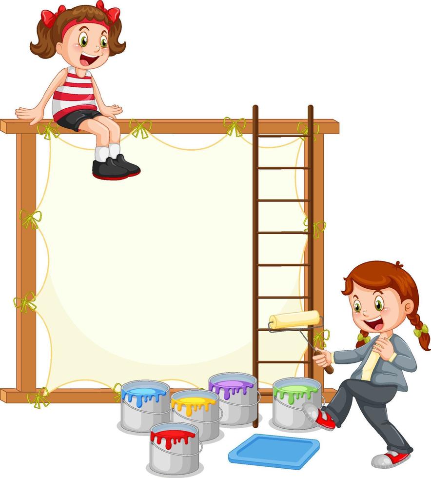 Board template with wooden frame vector