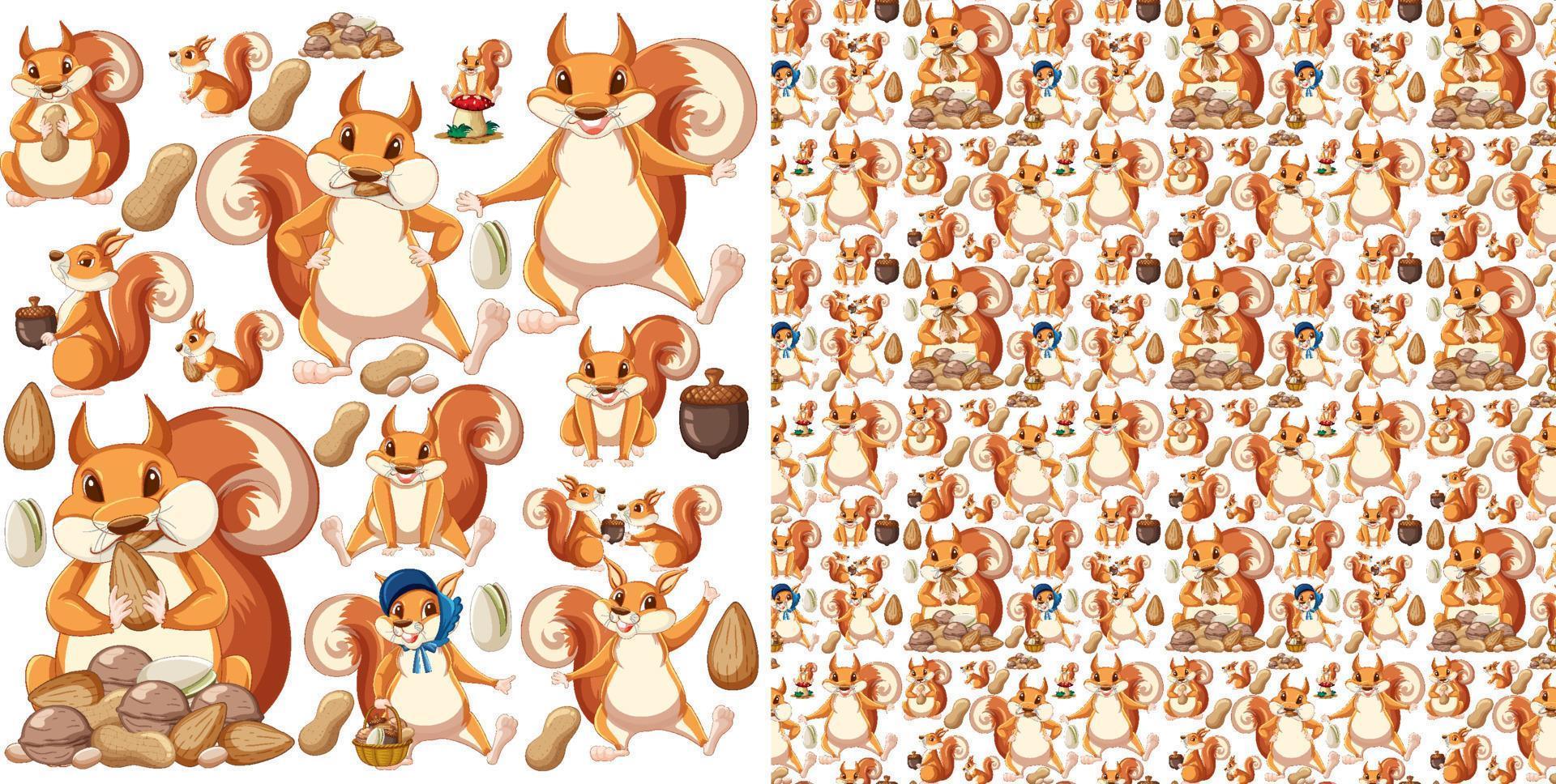 Cute animals cartoon seamless background vector