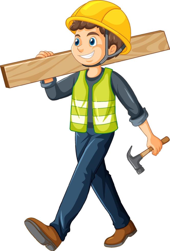 un trabajador de la construcción en uniforme vector