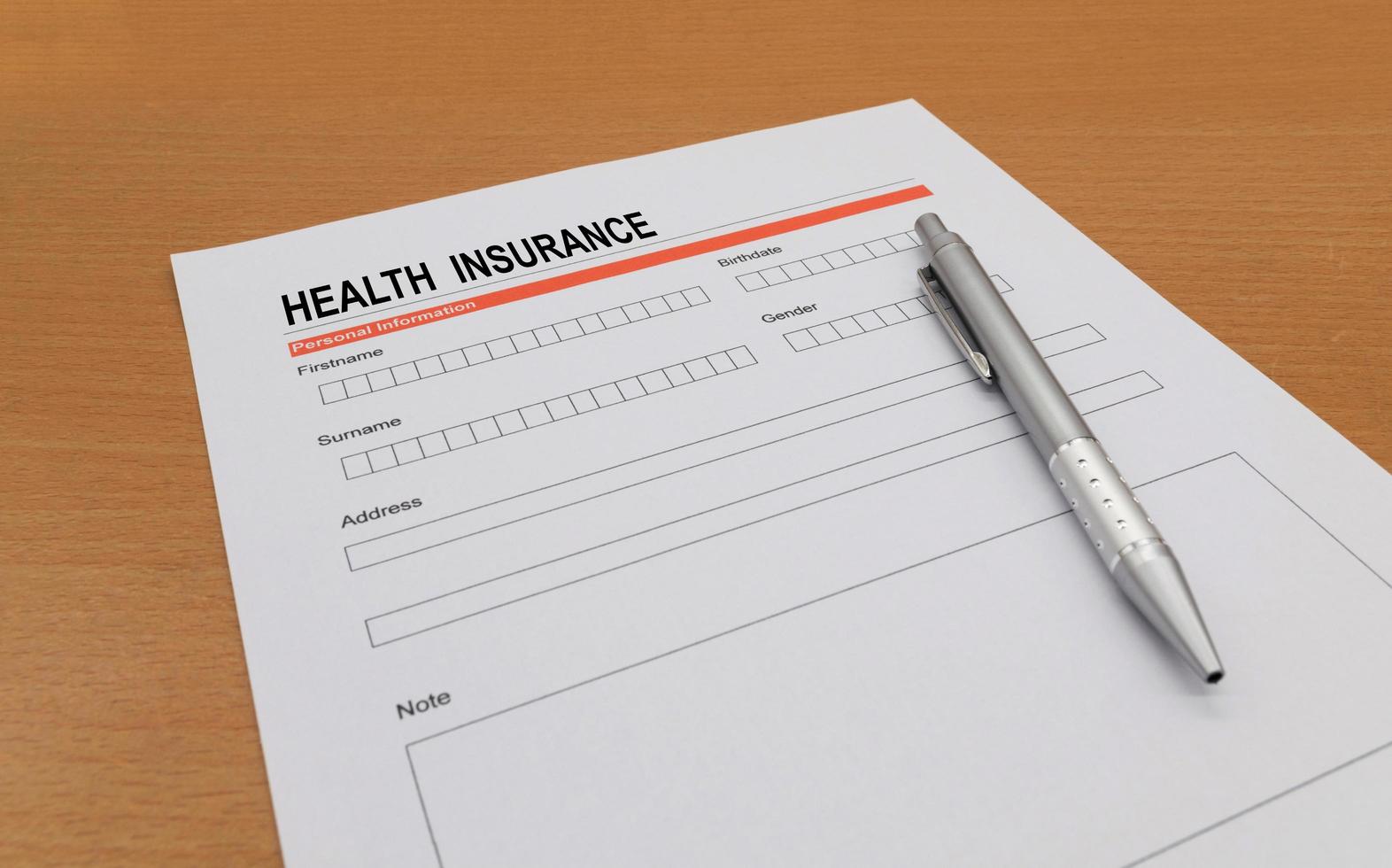 health Insurance application form photo