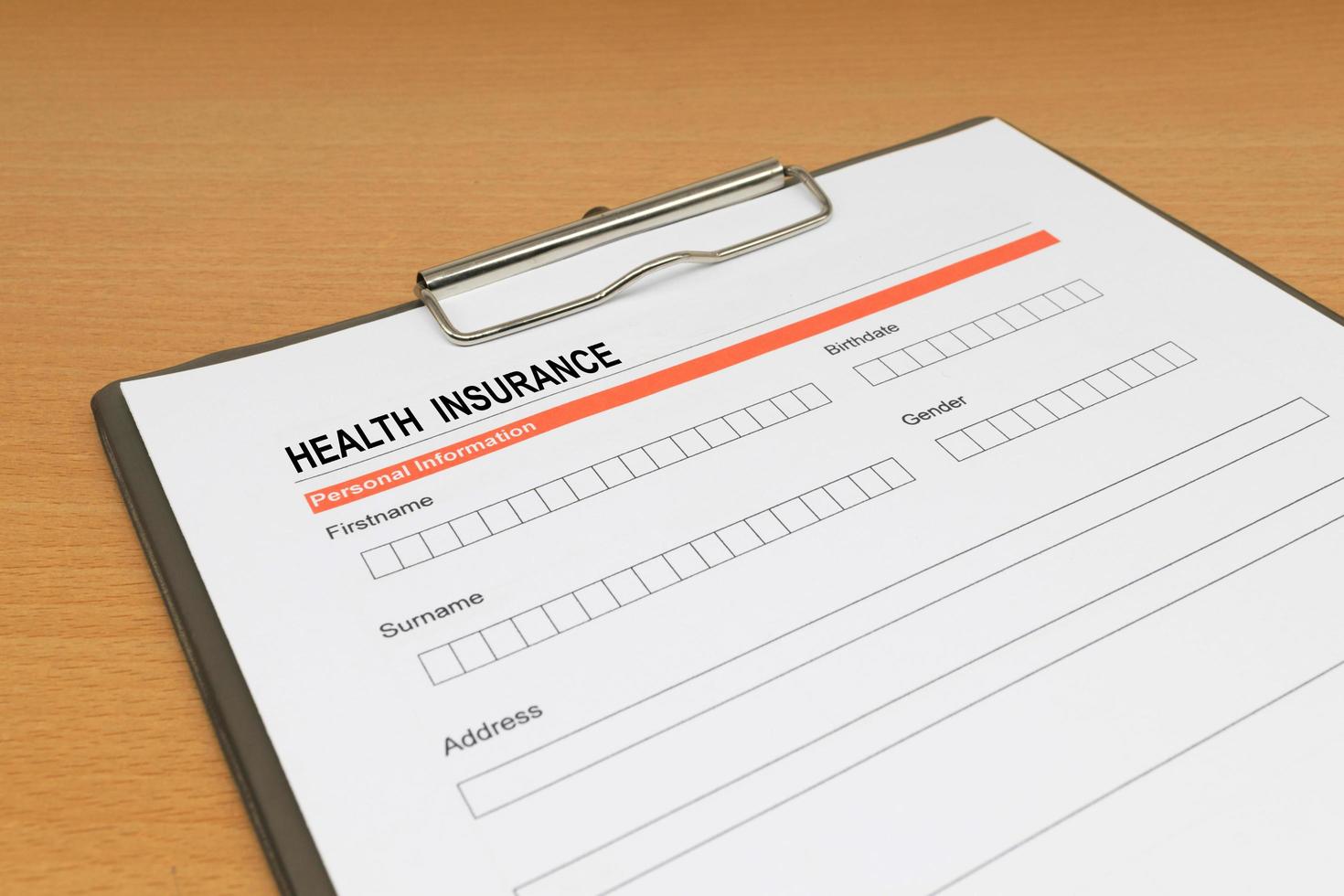 health Insurance application form photo