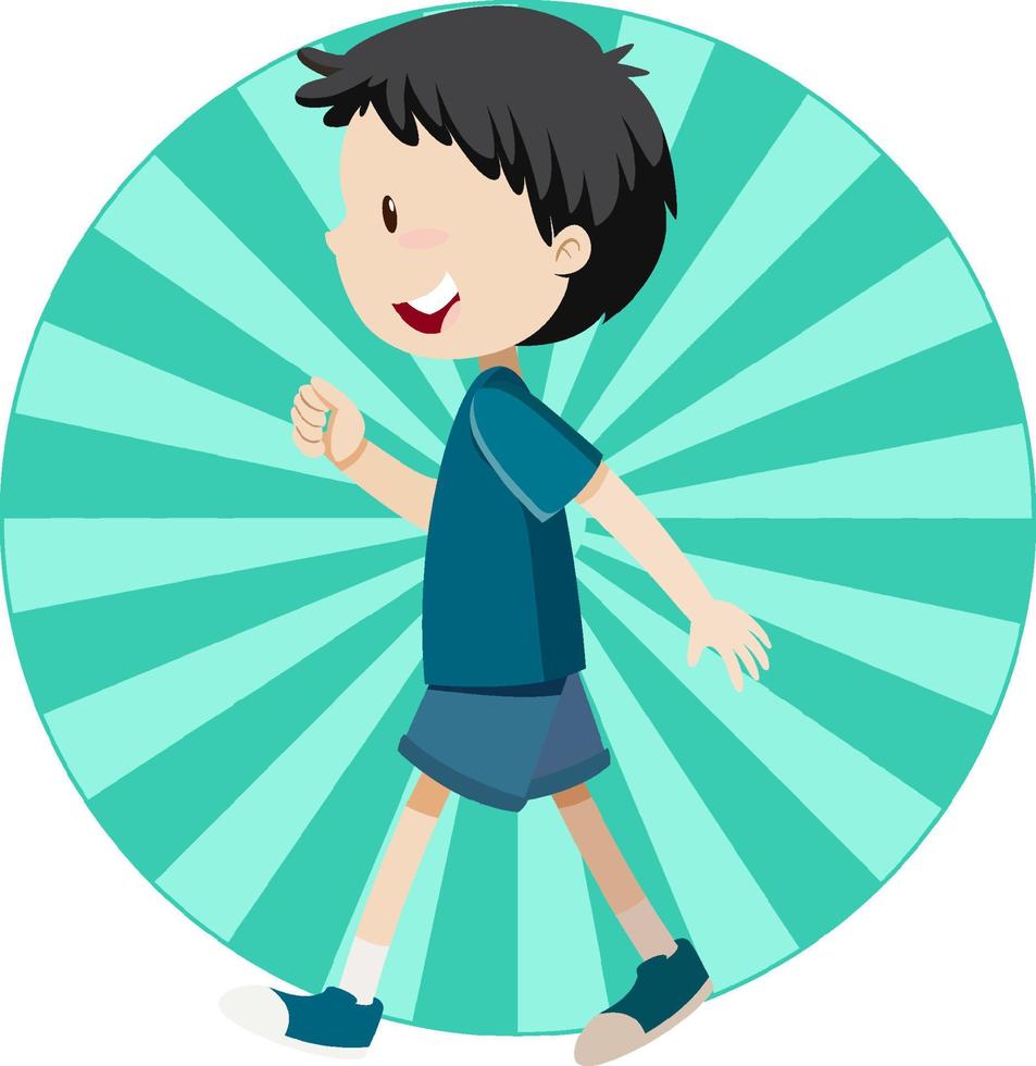 Active boy simple cartoon character vector