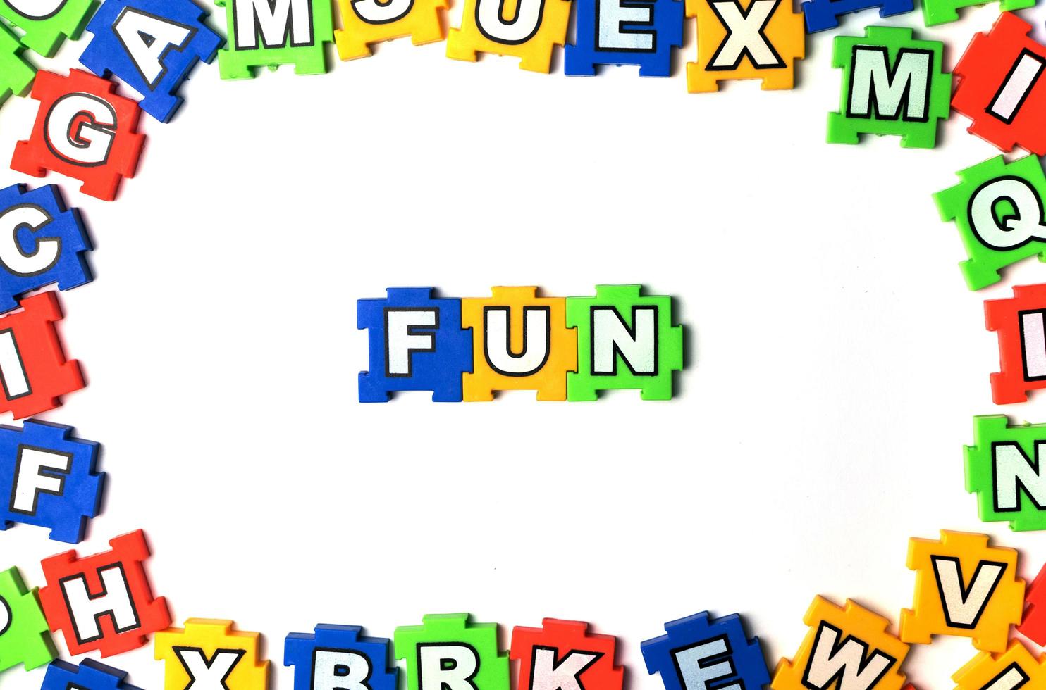 Puzzle Fun on white background photo