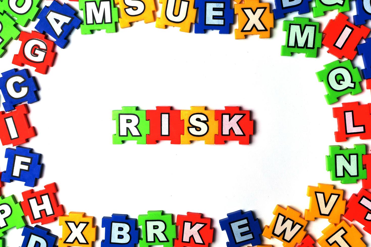Puzzle Risk on white background photo