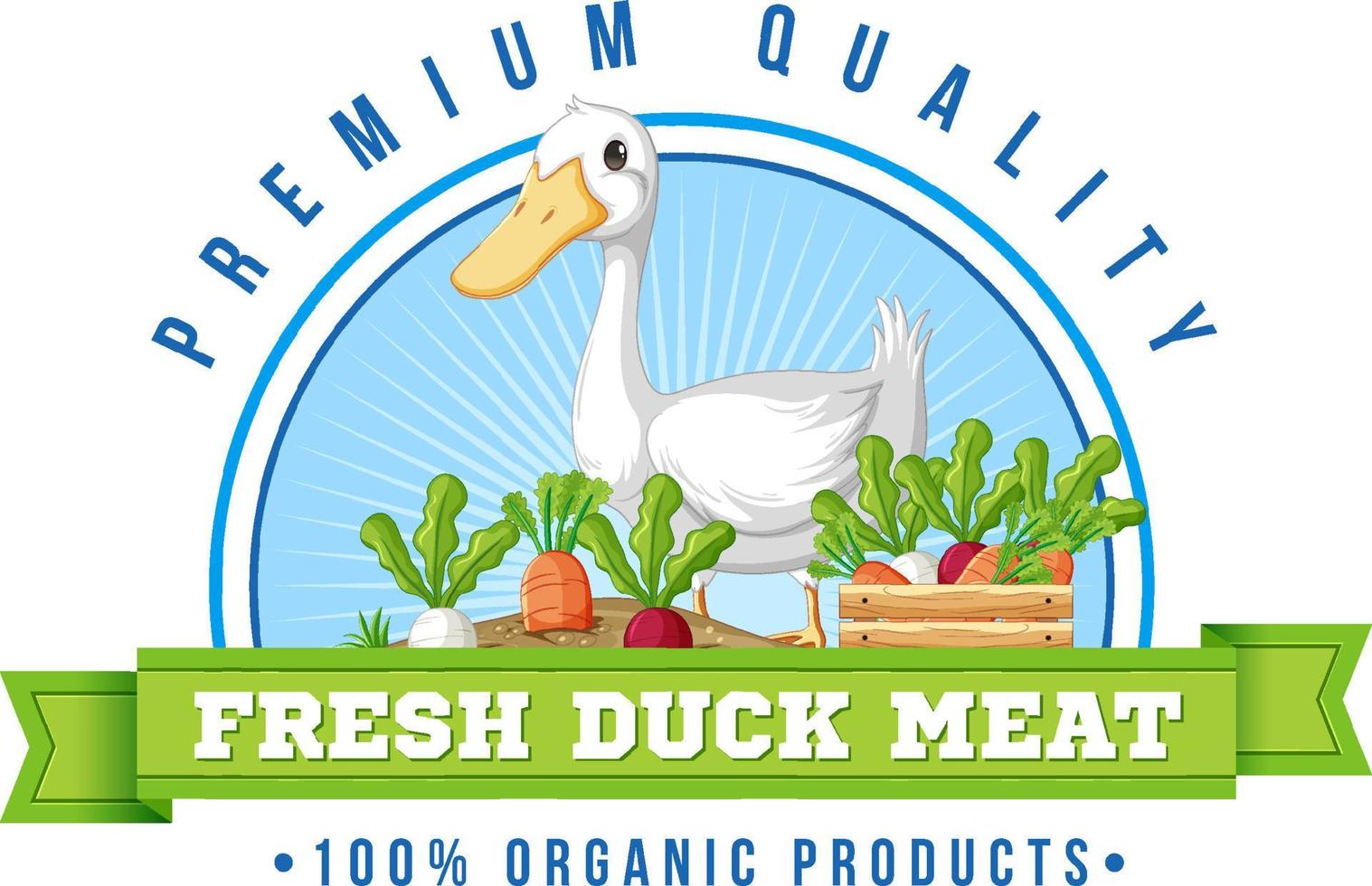 Logo design with words fresh duck meat vector