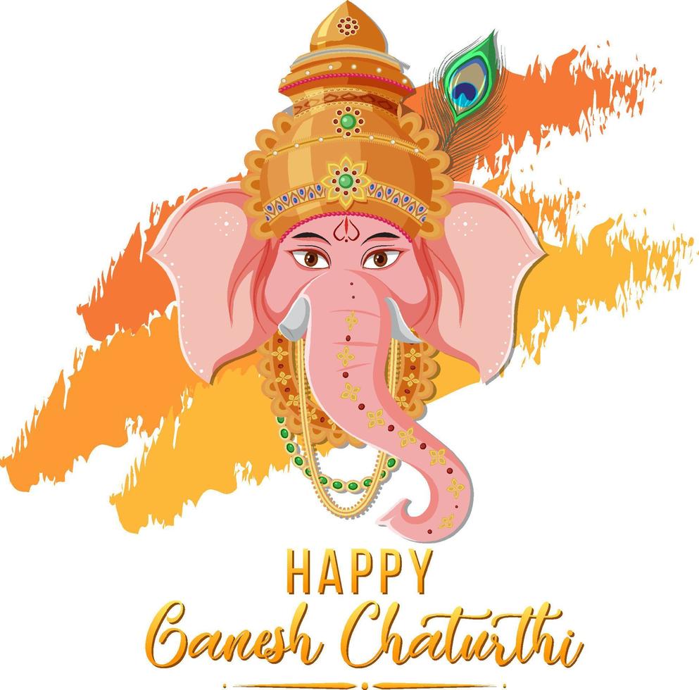 feliz ganesh chaturthi cartel vector