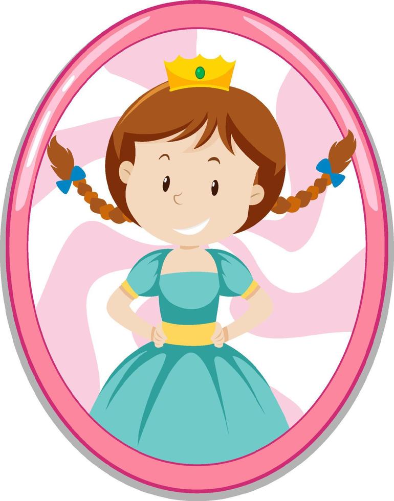 Cute princess cartoon character vector