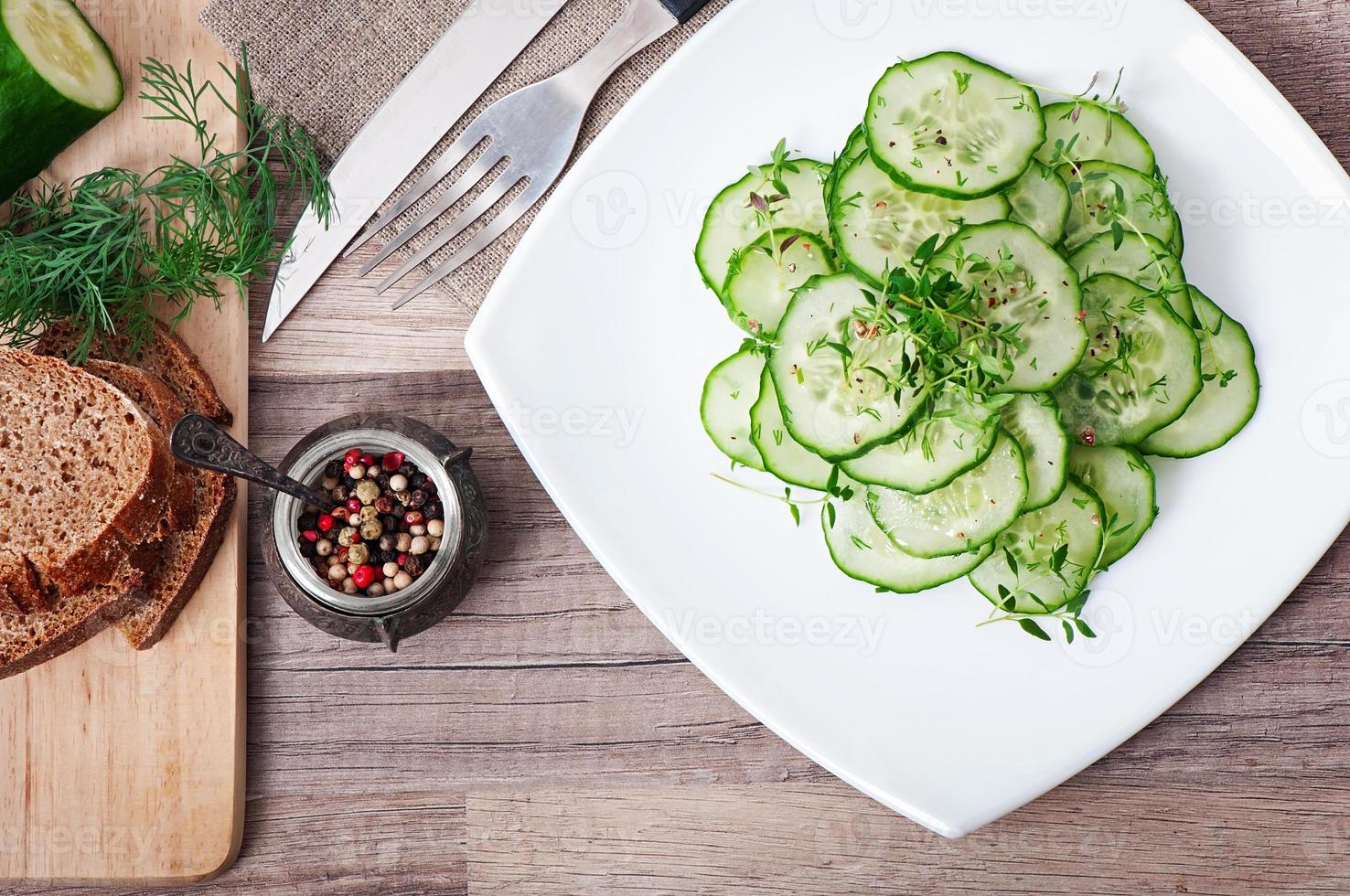 Fresh cucumber salad photo