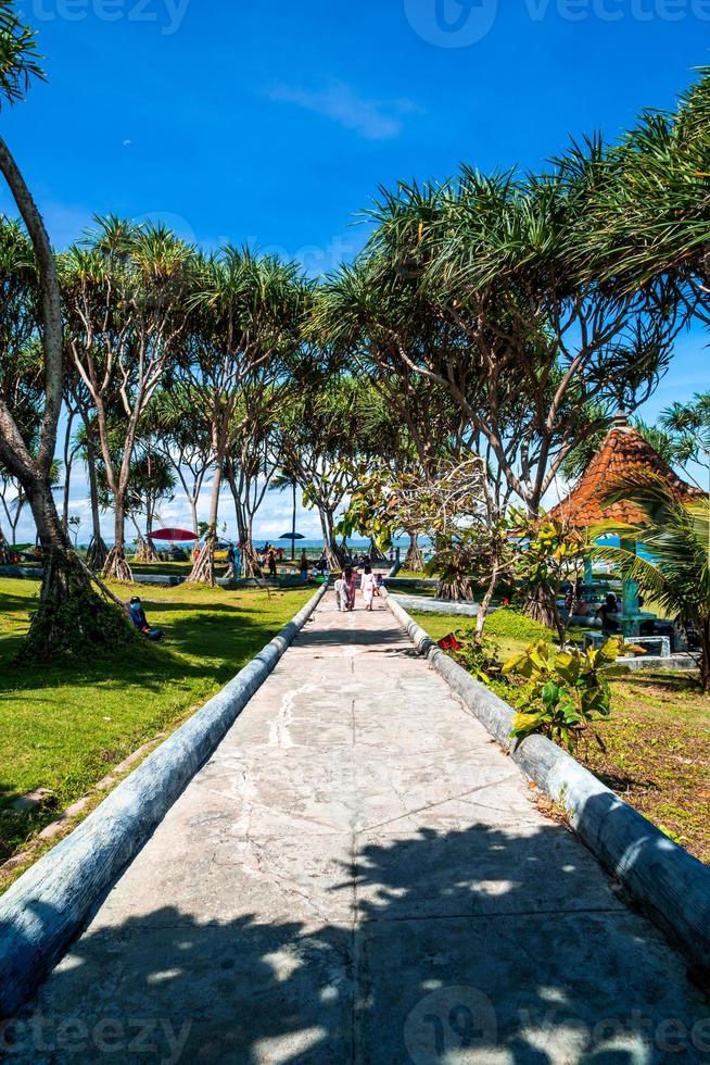 Landscape view of the Batu Hiu beach tourist area, Pangandaran - Indonesia photo