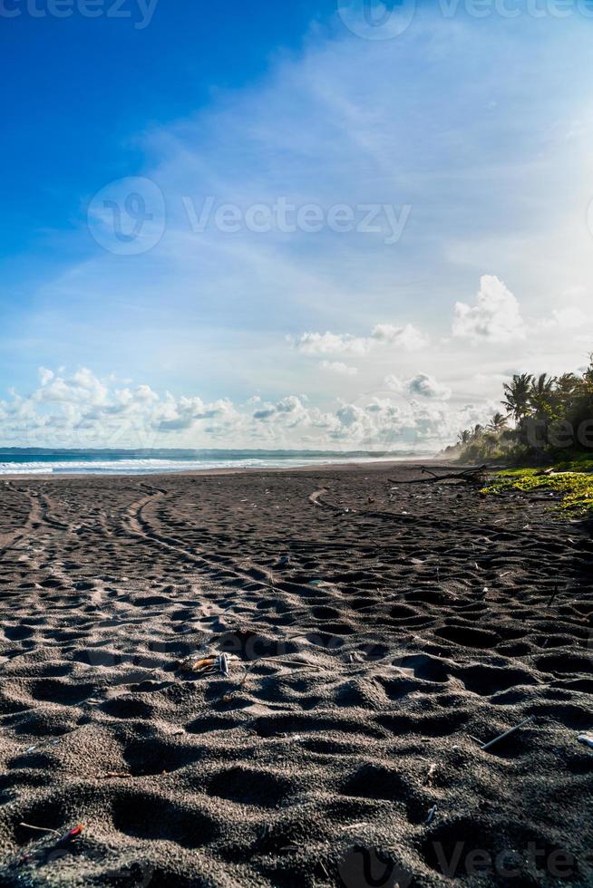 Landscape view of the Batu Hiu beach tourist area, Pangandaran - Indonesia photo