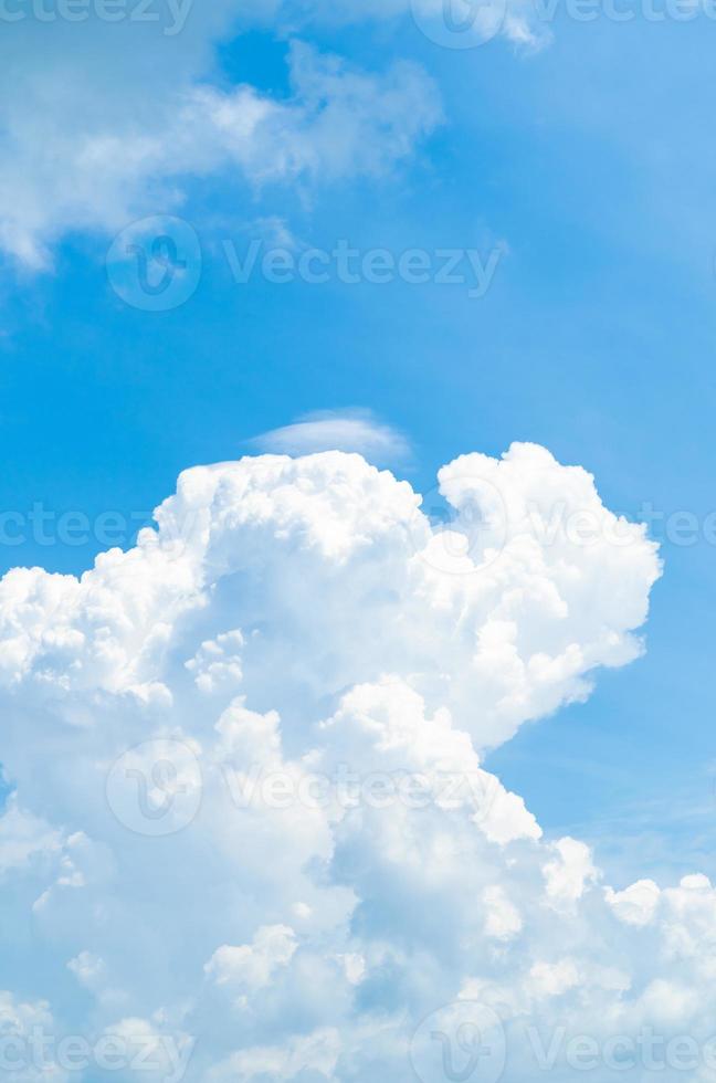 Blue sky with clumpy clouds when the weather is clear photo