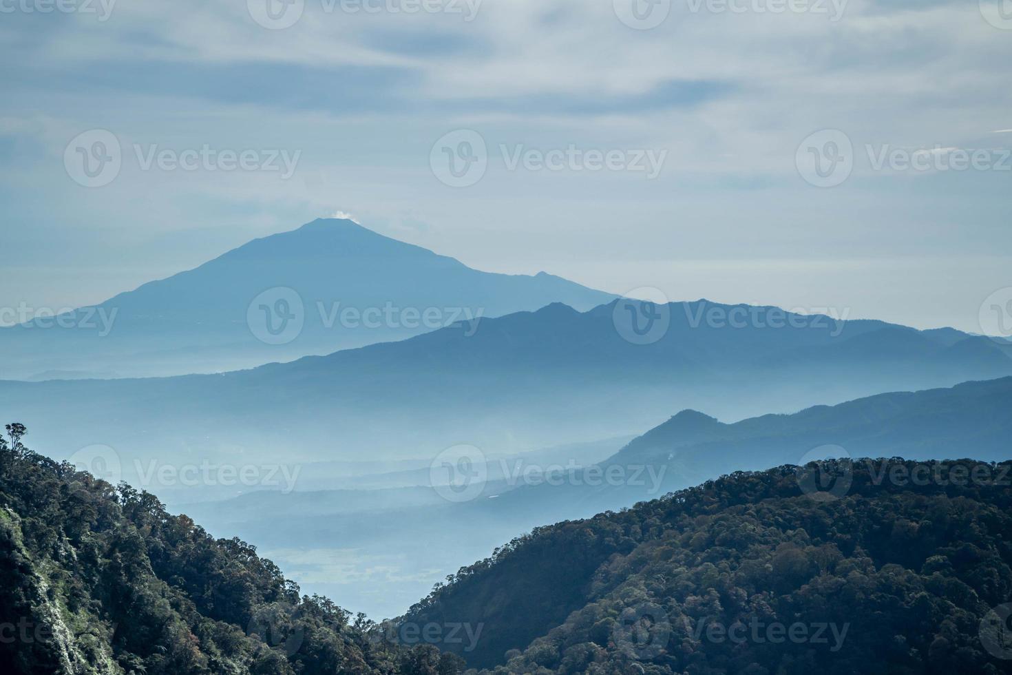 The natural scenery of mountains in Indonesia. Indonesian mountain landscape photo